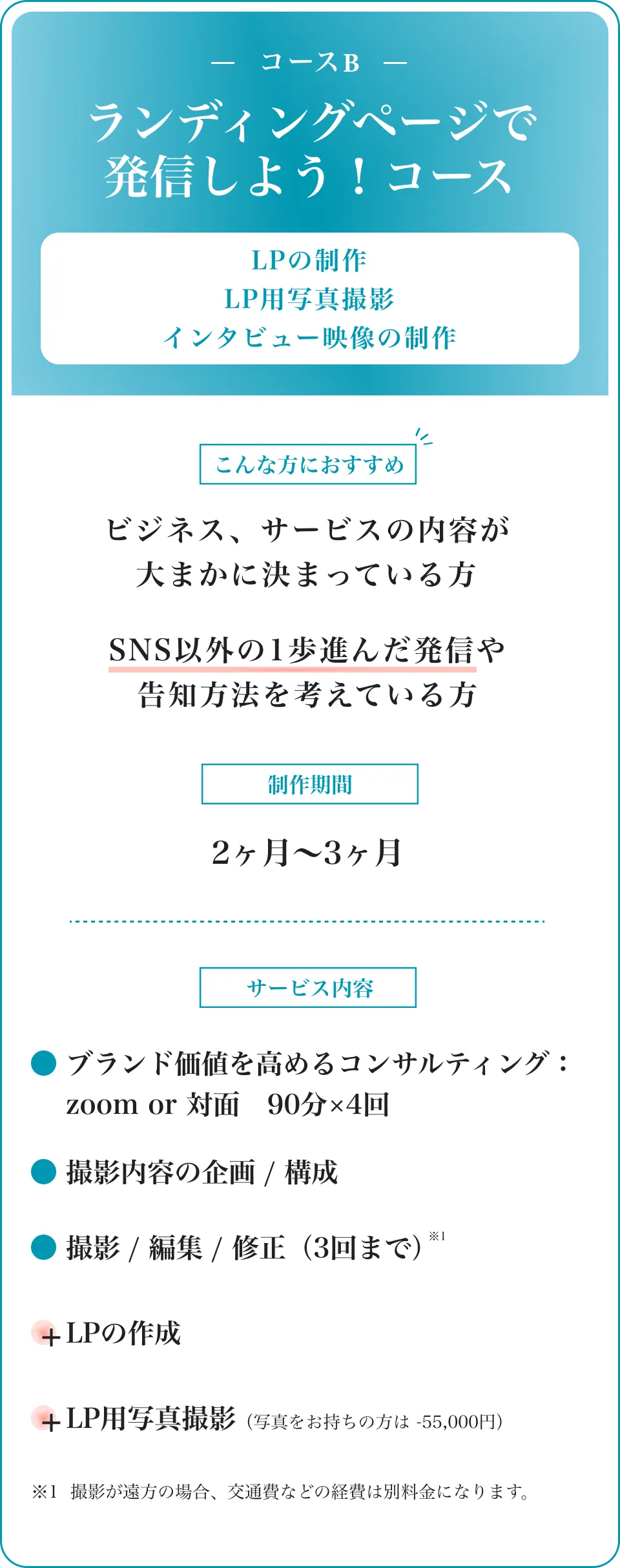 ランディングページで発信しよう！コース内容